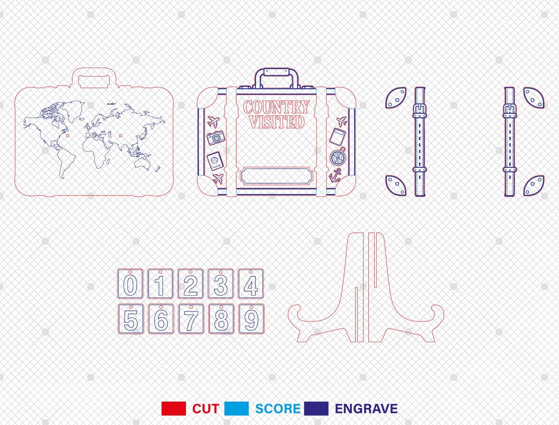 Personalized Suitcase Map Countries Visited Tracker Sign SVG, Travel ...