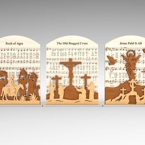Decoración de Pascua SVG, Estantería de Pascua SVG, Día de Pascua SVG, Él ha resucitado SVG, Arte de la cruz de Jesús SVG, Archivos SVG de Glowforge, Archivos cortados con láser