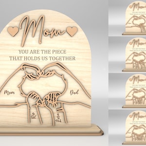 Personalized Mom And Kid Hands Sign SVG, Gift for Mom,Mothers Day svg,Mothers Day Gifts svg,Glowforge svg files,Laser cut files