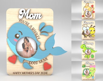 Mothers Day Animal Fridge Magnet Photo Frame svg, Mom Fridge Photo Magnet svg,Mothers Day Gifts svg,Glowforge svg files,Laser cut files
