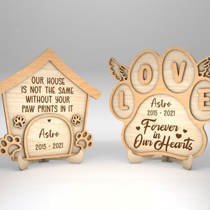 Signo personalizado de pérdida de mascotas SVG, signo conmemorativo del perro svg, pérdida de perro svg, regalos conmemorativos de mascotas svg, archivos svg Glowforge, archivos cortados con láser