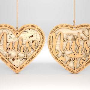 Nurse Ornaments Svg, Gift for Nurse, Nurse Ornament Laser cut file, Nurse Appreciation svg, Nurse life svg, Glowforge SVG Files