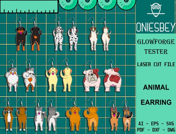 Funny Dog Earrings Svg Bundle, Dog Breeds Svg, Earrings Laser cut files, Cute Dog Earring SVG, Glowforge SVG Files, Digital File
