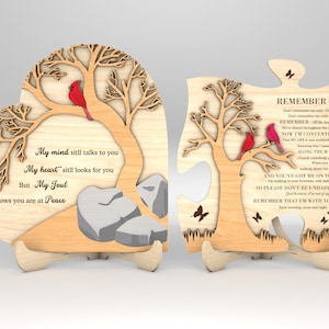 Cardinal Bird Memorial Sign SVG, Memorial Sign svg, verlies van geliefde, Memorial Gifts svg, Glowforge svg-bestanden, lasergesneden bestanden