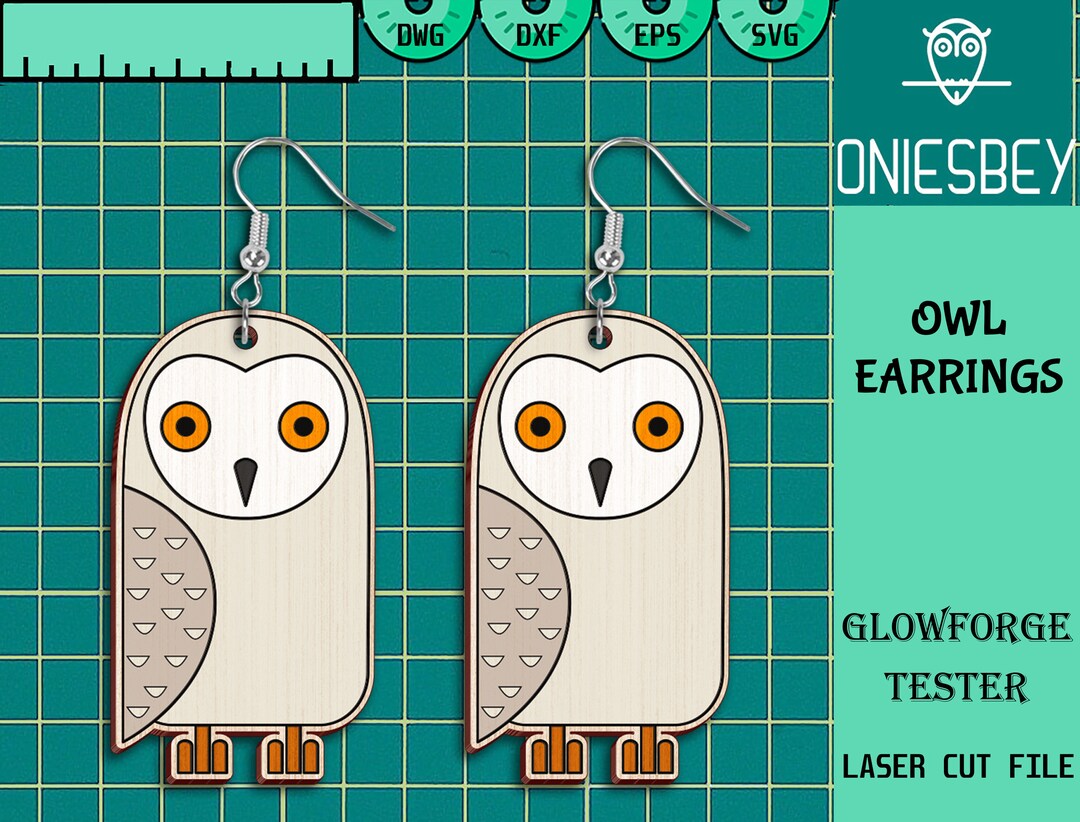 Cute Owl Earring Svg Owl Svg Earring Laser Cut Files Animal - Etsy