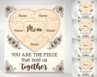 Personalized Mothers Day Puzzle Sign SVG, Gift for Mom, Mothers Day svg, Mothers Day Gifts svg, Glowforge svg files, Laser cut files
