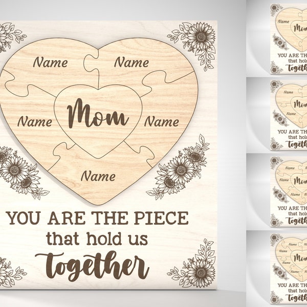 Personalized Mothers Day Puzzle Sign SVG, Gift for Mom, Mothers Day svg, Mothers Day Gifts svg, Glowforge svg files, Laser cut files