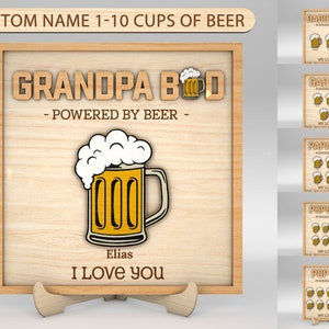 Personalisierte Dad Bod Zeichen SVG, Bier Dad Zeichen SVG, Bierkrug Zeichen SVG, Geschenk für Papa, Vatertagsgeschenke svg, Glowforge svg-Dateien
