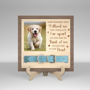 Signo personalizado de pérdida de mascotas SVG, signo conmemorativo del perro svg, pérdida de perro svg, marco de collar de mascota svg, archivos svg Glowforge, archivos cortados con láser
