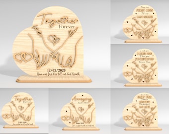 Personalized Couple Hands Together Forever Sign SVG, Gift for Couple, Anniversary Gifts svg, Valentine Glowforge svg files, Laser cut files