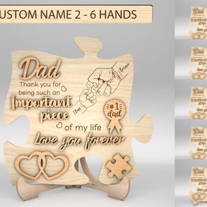 Personalisierte Papa und Kinderhände Stand Decor SVG, Papa Stück svg, Geschenk für Papa, Vatertagsgeschenke svg, Glowforge svg-Dateien, Laserschnittdateien