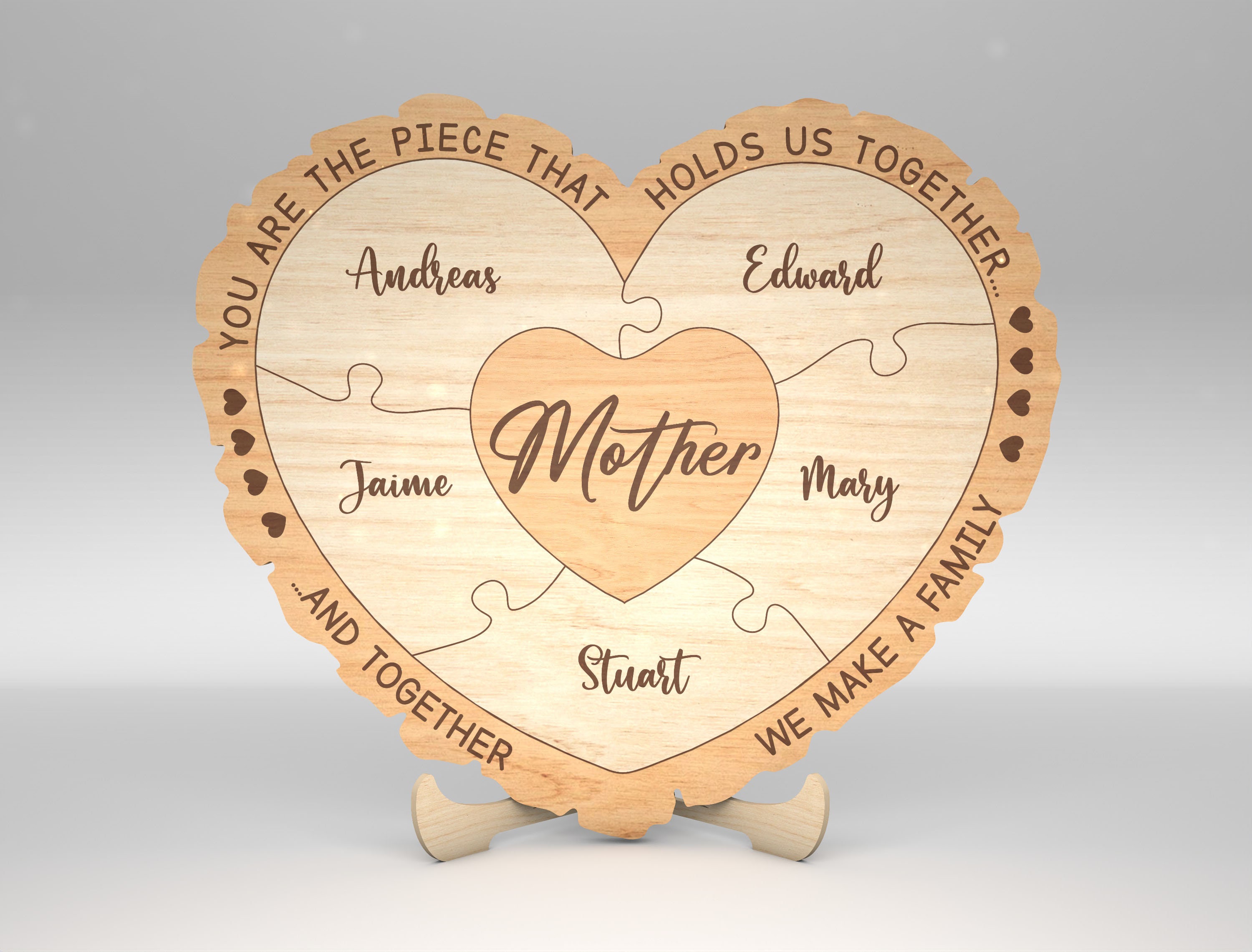 Personalized Mothers Day Puzzle Piece Sign SVG, Gift for Mom