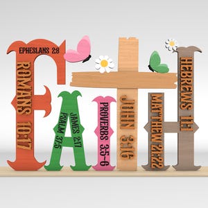 Decoración de soporte de fe de Pascua SVG, svg cristiano retro, svg de versículo bíblico, svg religioso, svg de arte cristiano de Jesús, archivos svg Glowforge, archivos cortados con láser