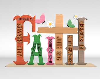 Easter Faith Stand decor SVG, Retro Christian svg,Bible Verse svg,Religious svg,Christian Jesus Art svg, Glowforge svg files,Laser cut files