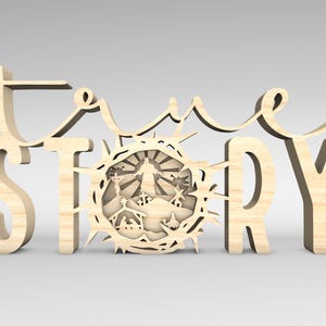 Scène d'histoire vraie histoire de Jésus multicouche Art SVG, svg du jour de Pâques, il est ressuscité scène Art svg, pièce d'art 6 couches pour Glowforge, fichiers découpés au laser