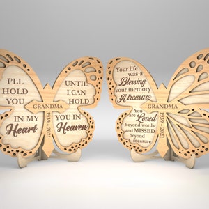 Personalized Grandma Memorial Sign SVG, Butterfly Memorial Sign svg,Loss Of Loved One,Memorial Gifts svg,Glowforge svg files,Laser cut files