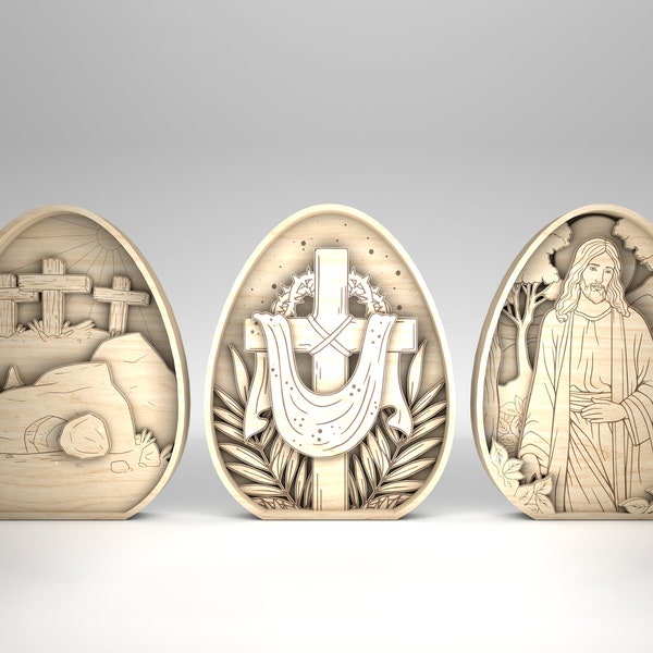Easter Decoration Svg, Easter Egg SVG, Easter Day svg, He is Risen svg, Jesus Cross Art svg, Glowforge svg files, Laser cut files