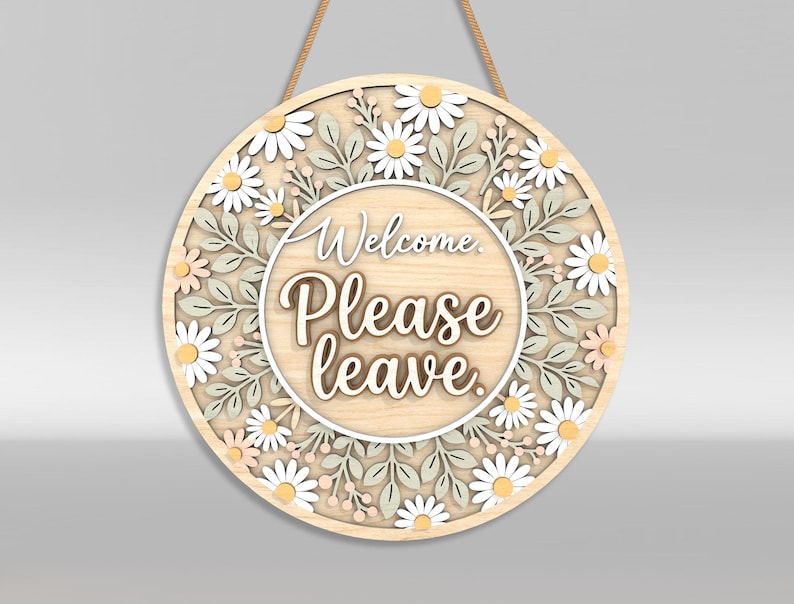 Snarky Welcome Sign SVG Bundle, Sarcastic Door Hanger Laser Cut Files ...