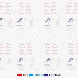 May include: A digital design file for a hand-shaped ornament with a blue and white snowflake pattern. The design includes cut, score, and engrave lines. The file is suitable for crafting projects.