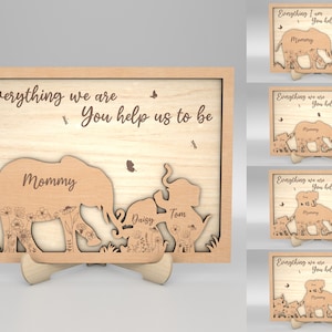 Personalisierte Elefant Mama und Baby Zeichen SVG, Geschenk für Mama, Muttertags svg, Muttertagsgeschenke svg, Glowforge svg-Dateien, Laser geschnitten Dateien