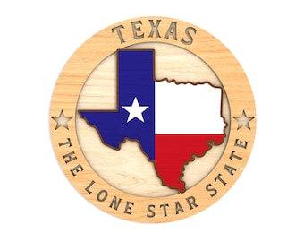 Multilayer Texas The Lone Star State svg, Texas state round sign Svg, Flag day svg, Independence Day svg,Laser cut files,Glowforge SVG Files