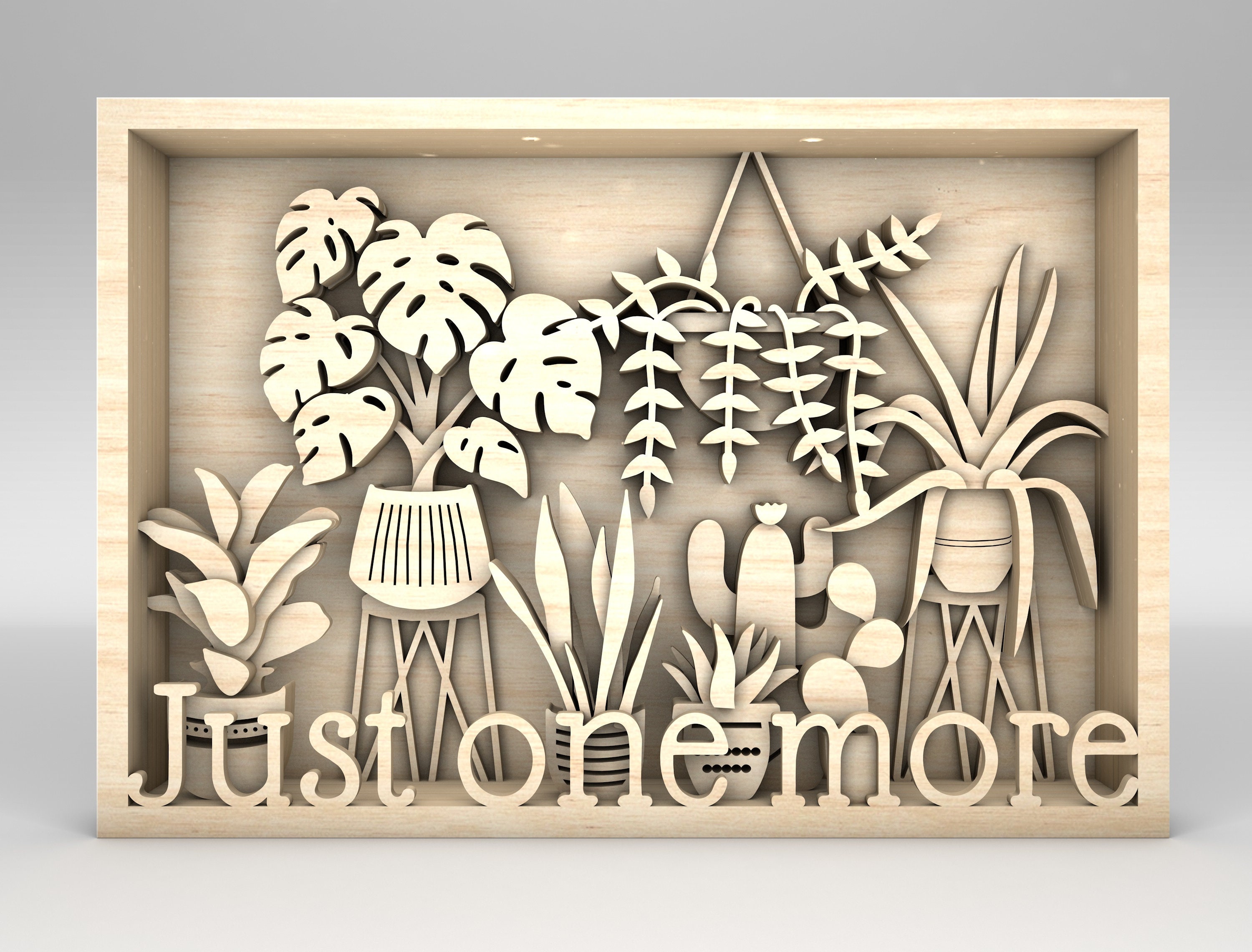 Multilayer Houseplants Art svg, Potted plants svg, Hanging plants svg, succulent plant svg, 10 Layer Art Piece for Glowforge,Laser cut files