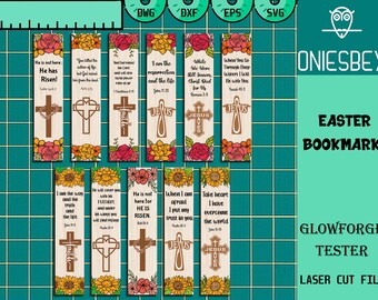 Easter Bookmark svg bundle, Easter's Day Laser File, Floral Bookmark svg, Religious Bookmark SVG, Laser Cut Files, Glowforge SVG Files
