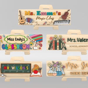 Personalisiertes Lehrer Schreibtischschild SVG, Musiklehrer SVG, Lehrer Wertschätzung Geschenk, Happy Lehrer Tag svg, Glowforge svg Dateien, Laser geschnitten Dateien