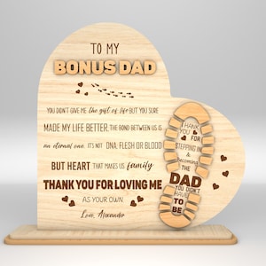 Gepersonaliseerde opgevoerde papa hart teken SVG, bonus papa teken SVG, cadeau voor papa, vaders dag geschenken SVG, Glowforge SVG-bestanden, laser gesneden bestanden
