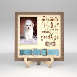 Signo personalizado de pérdida de mascotas SVG, signo conmemorativo del perro svg, pérdida de perro svg, marco de collar de mascota svg, archivos svg Glowforge, archivos cortados con láser