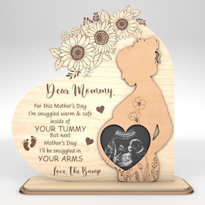 Cartello personalizzato con pancione in formato SVG, mamma incinta in formato SVG, regalo per la mamma, festa della mamma in formato SVG, regali per la festa della mamma in formato SVG, file SVG Glowforge, file tagliati al laser