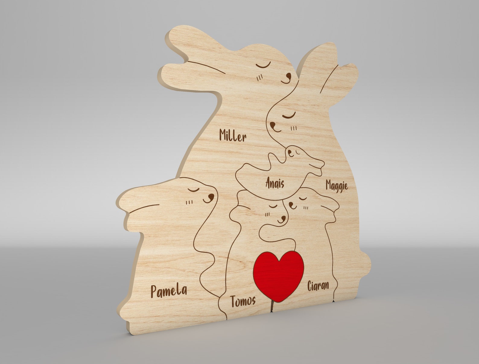 Personalized Rabbit Family Puzzle SVG, Rabbit Puzzle Pieces Svg,fathers ...