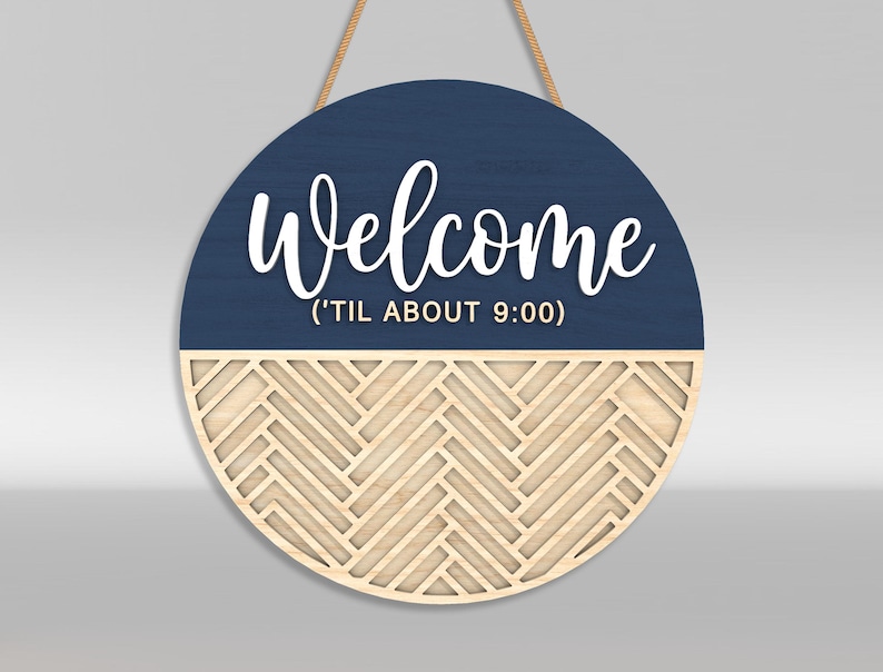 Snarky Welcome Sign SVG Bundle, Sarcastic Door Hanger Laser Cut Files ...