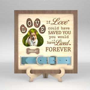 Segno personalizzato personalizzato per la perdita dell'animale domestico in formato SVG, segno commemorativo del cane in formato SVG, perdita del cane in formato SVG, cornice del collare per animali in formato SVG, file SVG Glowforge, file tagliati al laser