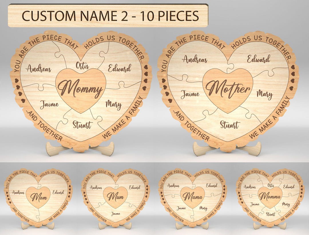 Personalized Mothers Day Puzzle Piece Sign SVG, Gift for Mom