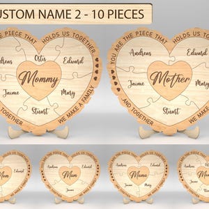 Personalisierte Muttertag Puzzle Stück Zeichen SVG, Geschenk für Mama, Muttertag svg, Muttertagsgeschenke svg, Glowforge svg-Dateien, Laser geschnitten Dateien