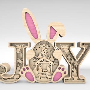 Joyeuse Pâques multicouche Art SVG, svg de la crucifixion et de la résurrection du Christ, il est ressuscité, pièce d'art 8 couches pour Glowforge, fichiers découpés au laser