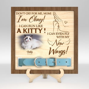 Signo personalizado de pérdida de mascotas SVG, Signo conmemorativo de gato svg, Pérdida de gato svg, Marco de collar de mascota svg, Archivos svg Glowforge, Archivos cortados con láser