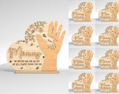 Personalized Mother Hand Heart Stand decor SVG, Gift for Mom, Mothers Day svg, Mothers Day Gifts svg, Glowforge svg files, Laser cut files