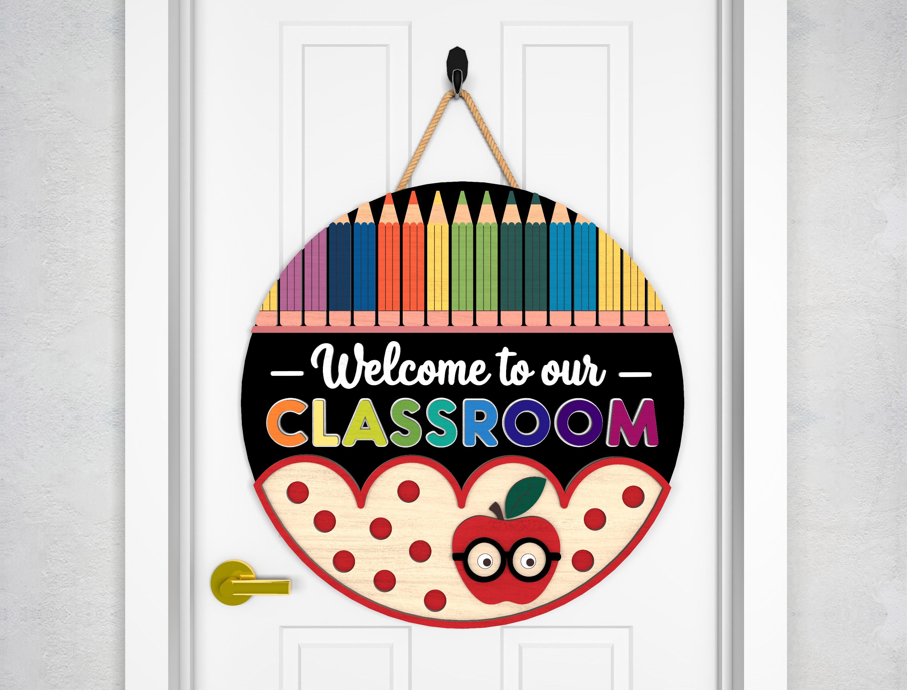 Welcome to Our Classroom Round Door Sign SVG, Gift for Teacher, Teacher ...