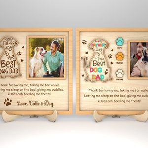 Svg personnalisé meilleur chien papa signe, amoureux des chiens signe svg, cadeau pour papa, cadeaux fête des pères svg, fichiers svg Glowforge, fichiers découpés au Laser