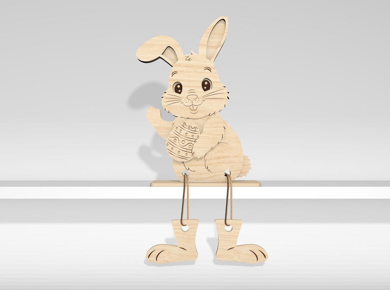 12 Easter Bunny Shelf Sitters Figurines Laser Svg File, Layered Easter ...