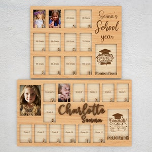 Personalized School Year Photo Frame svg, Pre K to Graduation School Picture Frame svg, Laser cut files,Glowforge SVG Files