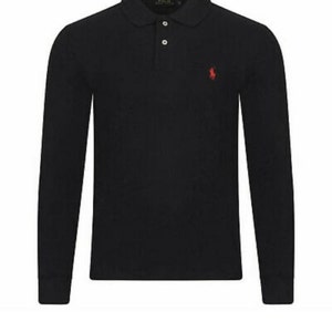 Ralph Lauren Mens Long Sleeves Polo T Shirt in Different Colours and Sizes Black
