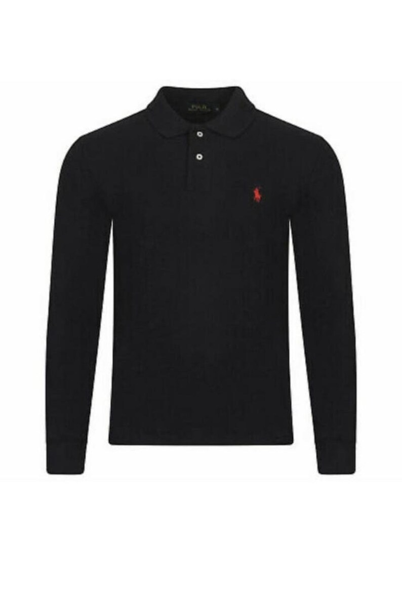 Ralph Lauren Mens Long Sleeves Polo T Shirt in Different Colours and Sizes Black