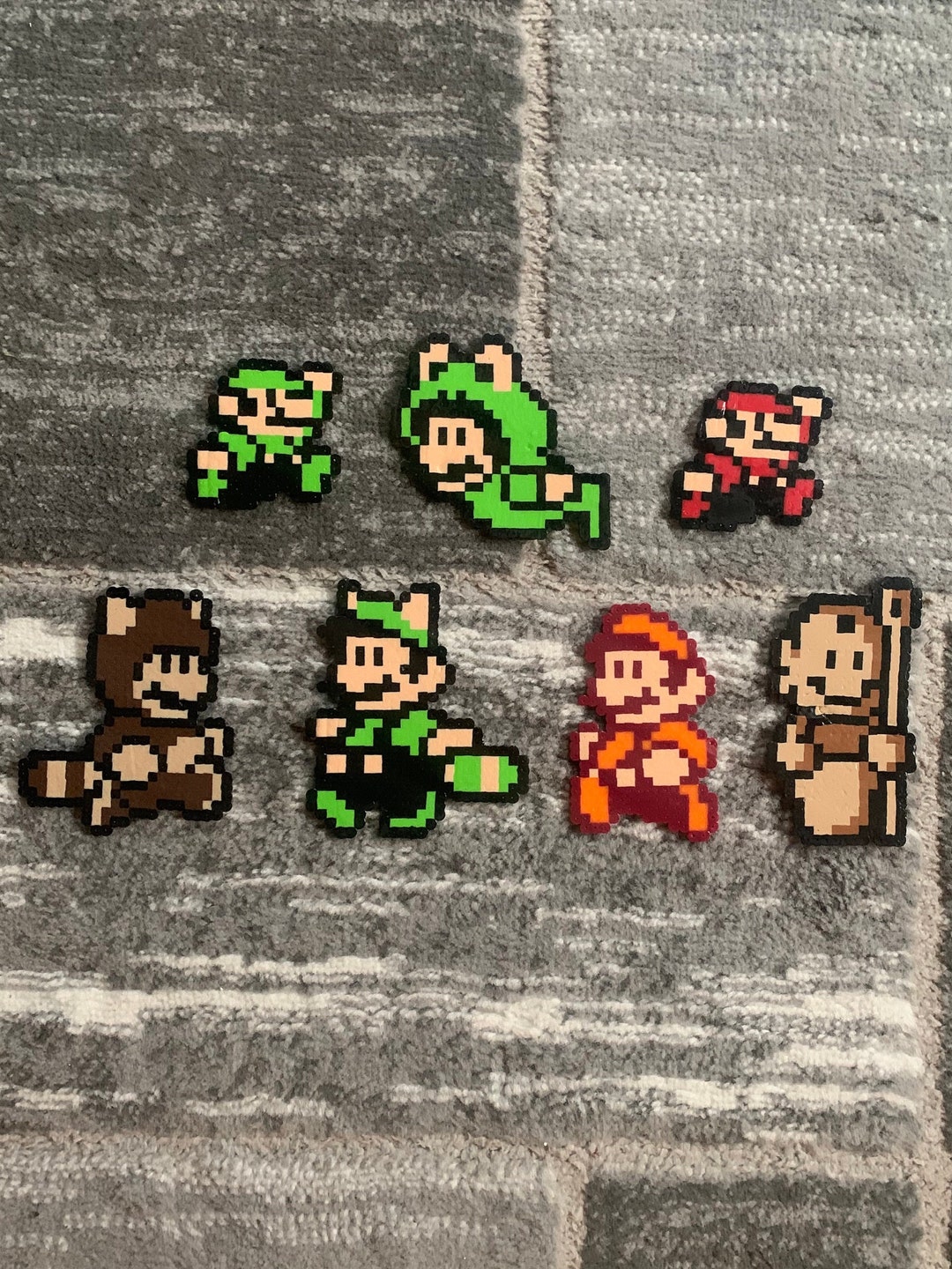 Super Mario Perler Bead Art Magnets UK