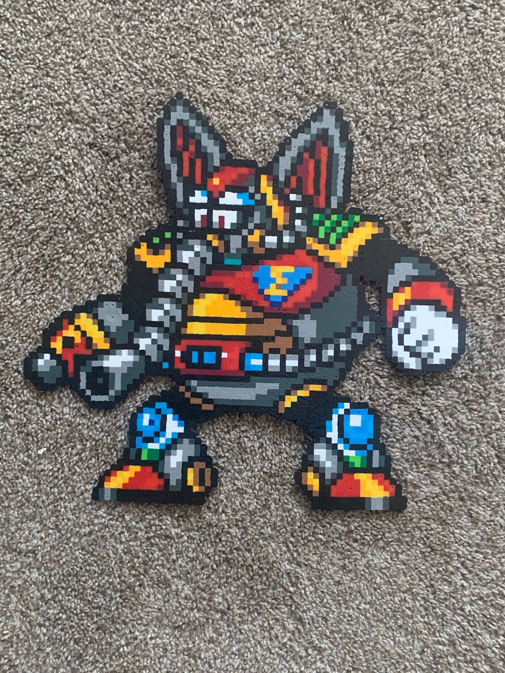 Blizzard Wolfang Perler Bead art I made! : r/Megaman