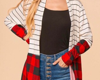 Plaid Cardigan - Etsy