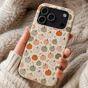 Funda para teléfono de Halloween, funda floral otoñal para iPhone, funda resistente con diseño de calabaza para la temporada de Halloween, funda para teléfono de otoño, regalo acogedor de otoño