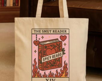 スマットブックラバートートバッグ、スパイシーリーダートート、ブック風キャンバストート、ロマンスリーダーバッグ、スマット読者へのギフト、ブック風スパイシートートバッグ